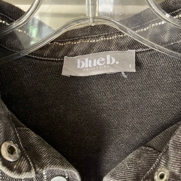 Blue B Western Denim Snap Button Up with Glitzy Detailing - Picture 4 of 7